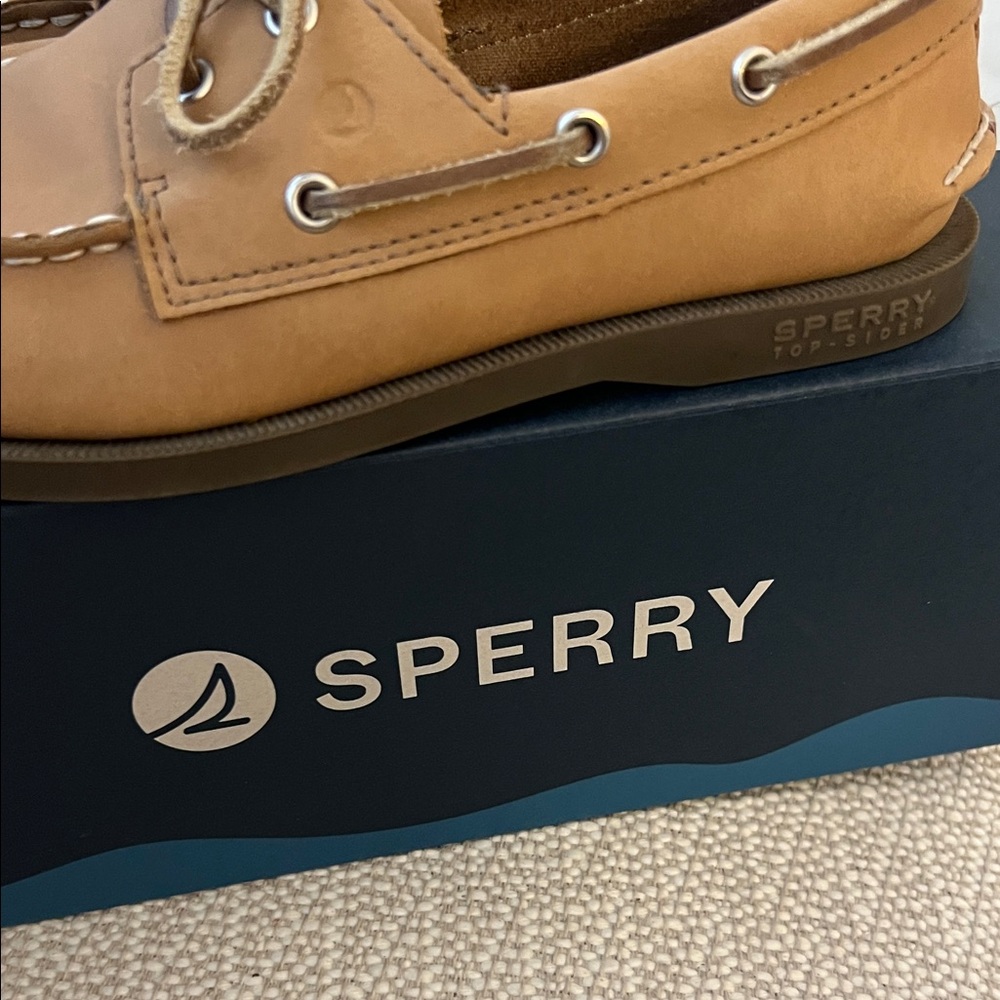 Sperry Kids Tan Boat Shoes - Picture 2 of 9